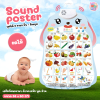 Baby-boo โปสเตอร์พูดได้ ของเล่นรูปกระต่ายกดปุ่มมีเสียงพูด แผ่นเรียนรู้พูดได้ โปสเตอร์มีเสียง พูดได้ 2 ภาษา จีน - อังกฤษ ของเล่นเสริมทักษะ