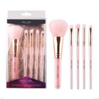 Nee Cara Pink Crystal 5 pcs Brush นีคาร่าชุด เซต แปรงแต่งหน้า 5 ชิ้น+กระเป๋า N117 ( 1 ชิ้น)