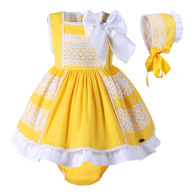 CW tigirl Baby Girl Clothes Yellow Dresses 3 Pieces Set Dresses for thumbnail