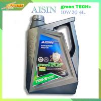 AISIN น้ำมันเครื่องเบนซิน 10W-30 ตัวใหม่ Green TECH+ (กึ่งสังเคราะห์) ขนาด 4 ลิตร 10W-30 ไอซินเบนซิน