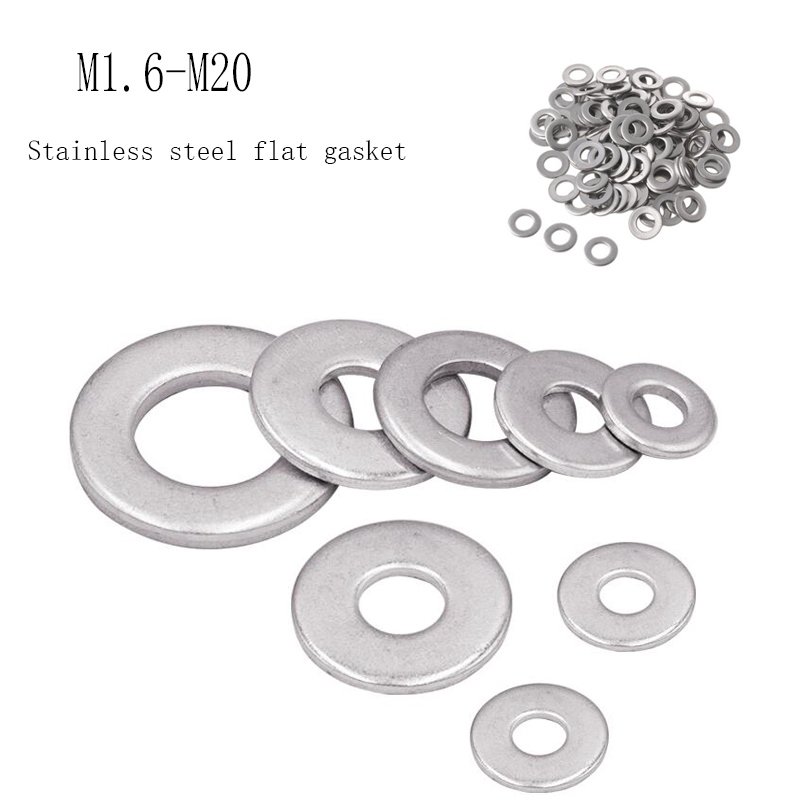 Flat washers M1.6/M2/M2.5/M3/M4/M5/M6/M8/M10/M12/M14/M16/M18/M20 Stainless steel 