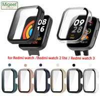 Migeet นาฬิกาเคสสำหรับ Redmi ป้องกันปกป้องหน้าจอแบบแข็งกระจกเทมเปอร์,นาฬิกา Mi Lite/Redmi Watch 2 /Mi Watch Lite 2 /Redmi Watch 2 Lite/redmi Watch 3 /Redmi Watch 3 Active/Watch 3 Lite Smartwatch เคส