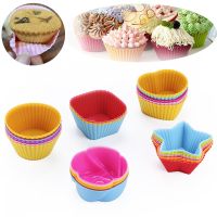 【lz】◑✎❂  Reutilizável Silicone Bolo Mold Muffin Cupcake Baking Molds DIY Bolo Decoração Ferramentas Festa de Casamento Acessórios de Cozinha 1 Pc 5Pcs