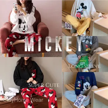 Women's Autumn Cute Cartoon Cat Polka Dot Long Sleeve Pajama Set Cotton Top  Long Pants Sleepwear