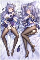 Dakimakura อะนิเมะปลอกหมอน Keqing (Genshin Impact) พิมพ์ขนาดชีวิตปลอกหมอนร่างกายตกแต่งฮาโลวีน 2023