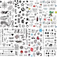 Hot Small Sexy Lips Leaf Black Cartoon Temporary Tattoo Cute Star Tatoos Sticker Love Women Body Finger Art Tatoo Kid Waterproof Stickers