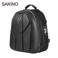 SAKINO ใหม่กระเป๋าท้ายคาร์บอนไฟเบอร์มอเตอร์ไซค์18-24L กระเป๋าที่นั่งด้านหลังท้ายรถกันน้ำมอเตอร์ไซค์หมวกกันน็อคสำหรับขี่กระเป๋าเดินทางกระเป๋าเป้สะพายหลัง