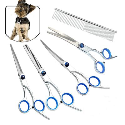 6 Inch Pet Grooming Scissors Set Straight Sut Teeth Cut Fish Bone Scissors Stainless Steel Dog Scissors Pets Shears Animal Cutti