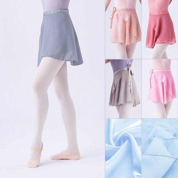 Girls Ballet Skirts Dance Skirt White Black Chiffon Skirts Woman Tied
