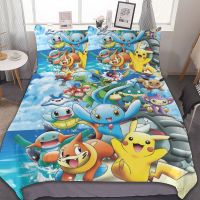 【LZ】 TAKARA TOMY Pokemon Pikachu Bedding Set Quilt Duvet Cover Comforter Pillow Case Bedclothes Children Kid Boy Bed