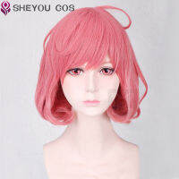 อะนิเมะ noragami Ebisu Kofuku wigs คอสเพลย์ผู้หญิงสั้นสีชมพู CURLY ผมทนความร้อนชุดคอสเพลย์วิกผมหมวกวิกผม