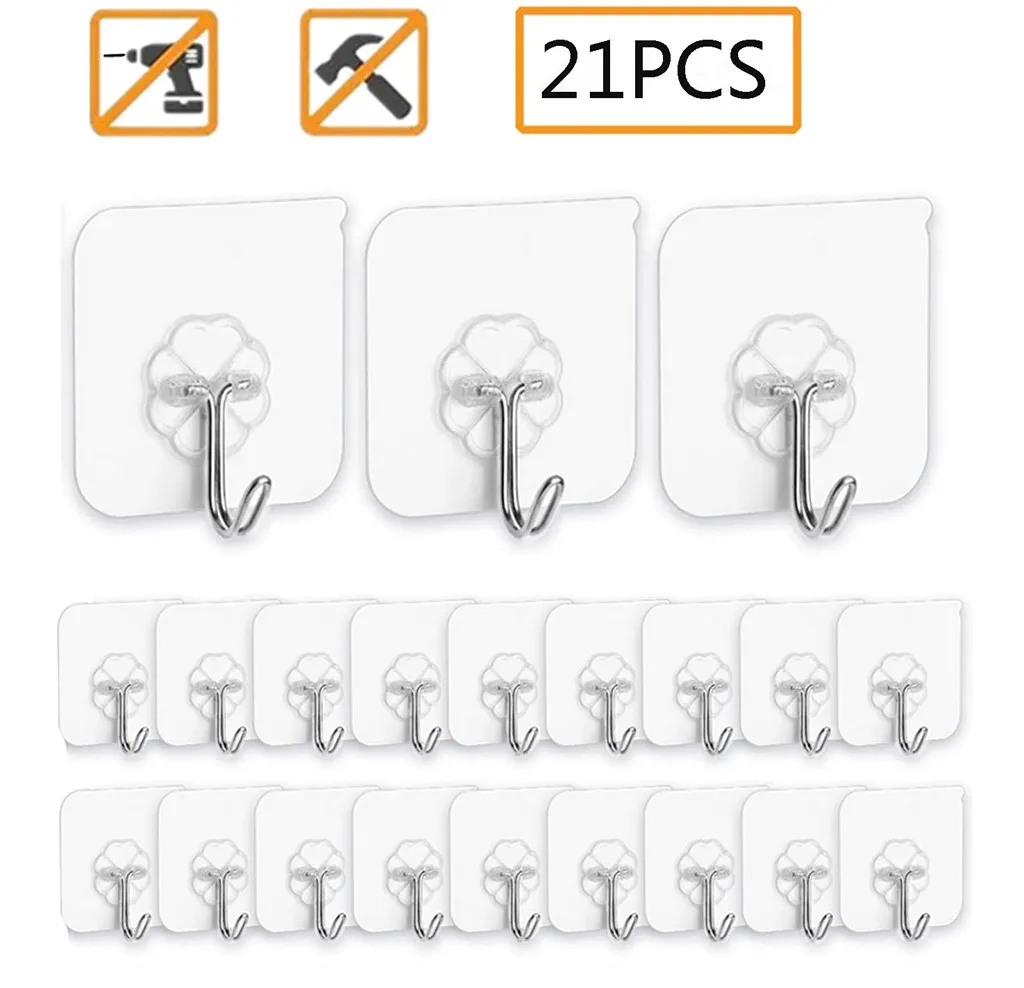 Strong Adhesive Hook Stainless Steel No Trace 着後レビューで 送料無料