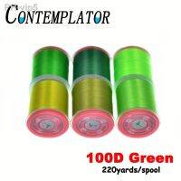 CONTEMPLATOR 6pcs Green Colors Fly Tying Thread 100D Slightly Twisted Waxed Threads For Trout Flies