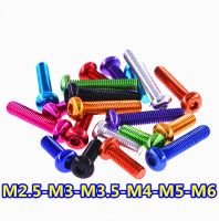 2pcs Colourful Hex Socket Head Screw M3*6/8/10/12/14/16/18/20/25/30mm 7075 Aluminum Alloy Button Round Head Allen Bolts Screw Nut Drivers