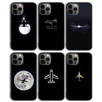 [2023ร้อน] เครื่องบินเครื่องบินเครื่องบินฝาหลังเคสโทรศัพท์สีดำสำหรับ Iphone 14 13 11 12 Pro Max Mini XS XR 8 Plus 7 SE 2020 6S 5S ปลอก