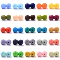 【DT】hot！ 15mm 10Pcs Silicone Beads Baby Threaded Teething Teether Food Grade Nursing Chewing Round Loose Findings