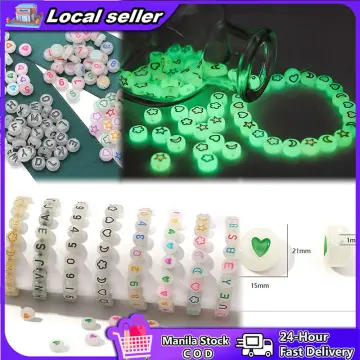 4x7mm Glow In The Dark Letter Beads Luminous A-Z Alphabet Beads