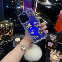 เคสโทรศัพท์เพชรเทียมระยิบระยับแฟชั่นหรูหราสำหรับประกายเพชร IPhone 11 12 13 14 15 Pro Max 14/15 Plus IP XR XS Max 7 + 8 + Plus SE เคส2020พร้อมลูกบอกขนปุย