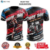 Hot Sale Promosi hebat Ready stock Sublimation Microfiber eyelet jersey unisex round neck short sleeve T shirt bu Muay Thai