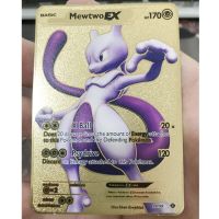 การ์ดเกมโปเกมอน27รูปแบบใหม่ Mewtwo GX MEGA Gold อะนิเมะการ์ดโลหะคอลเลกชันเกมสุดยอดของเล่นสำหรับเกมไพ่ของขวัญคริสต์มาสสำหรับเด็ก