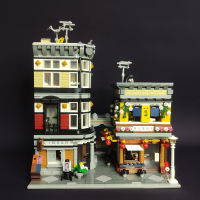 JIESTAR Creative Expert Street View Sushi Corner Shop 89127 Moc Bricks Modular House Model Building Blocks Toys Downtown Diner