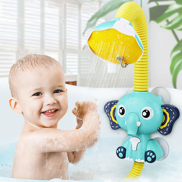 New Bath Toys Baby Water Game Elephant Model Faucet Shower Electric ...