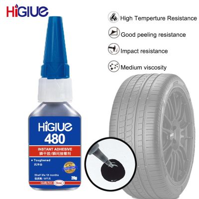 480 Instant Adhesive For Rubber Tires Super Repairing Glue Quick Dry Cyanoacrylate Strong Black Liquid Adhesive For Shoes Fix Adhesives Tape