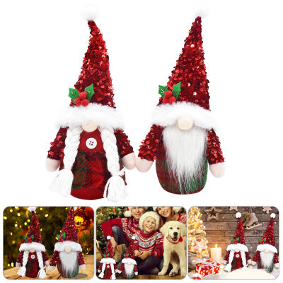 [จัดส่งฟรี] ตกแต่งคริสต์มาส Gnome Plush Faceless ตุ๊กตาเลื่อมหมวก Elf Merry Christmas ของขวัญตกแต่งบ้านปีใหม่ Xmas เครื่องประดับ