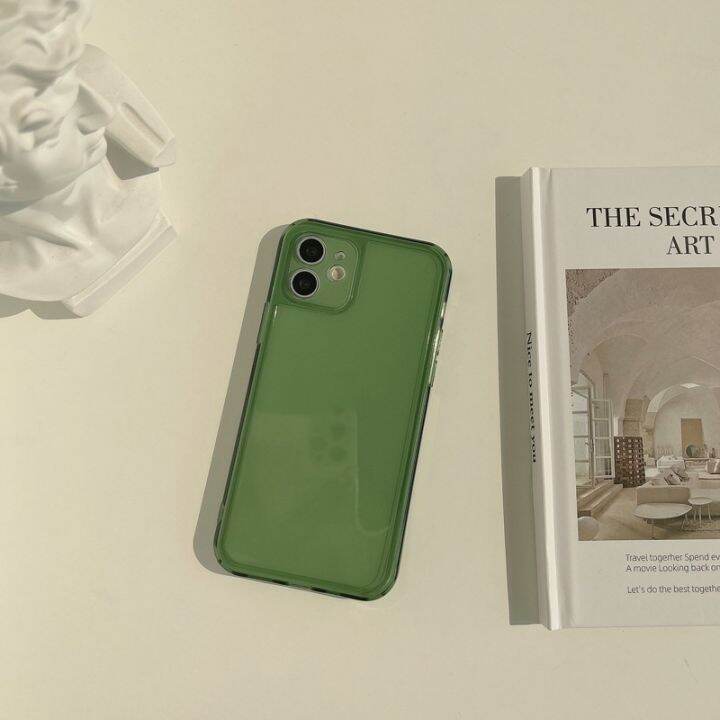 เคสโทรศัพท์มือถือ-ซิลิโคน-tpu-ใส-เรียบง่าย-4-สี-สําหรับ-iphone-case-11-12-13-14-pro-max-plus