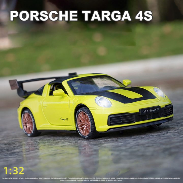 ยานพาหนะจำลองความเร็วสูงโมเดลรถยนต์สปอร์ต1-32ของขวัญสำหรับเด็กเข้ากันได้กับ-porsche-911-targa-4s