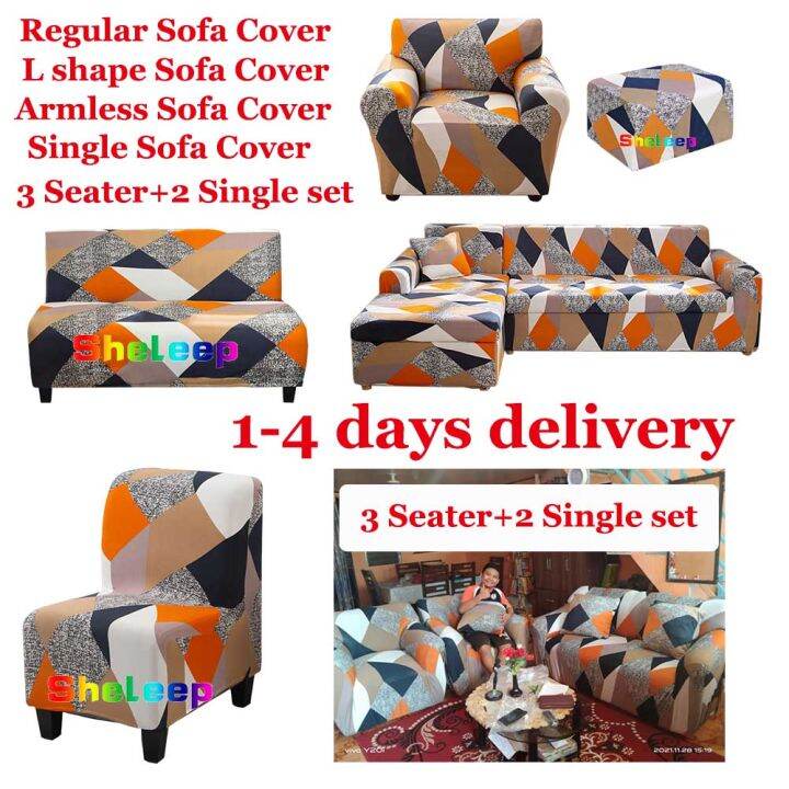 Sofa Cover Stretchable For 3 Seater and 2 Single Set/Single Sofa Cover