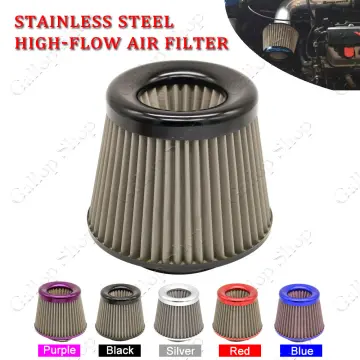 Universal Racing Car Air Filter Stainless Steel Burnt Blue 3'' / 76mm Power  Intake High Flow Cold Air Intake Filter Cleaner