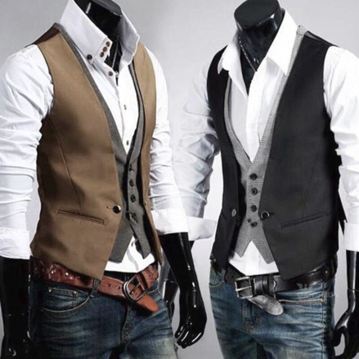 XL-6XL Mens Suit Vest Brand Clothing Business Casual Wedding Waistcoats  Men's Dress Vests Formal Vest Black Colete - AliExpress