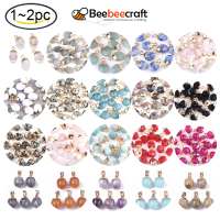 Beebeecraft 1-2 pc Natural Stone Pendants precious Stone Pendants Charms for Jewelry Making Jade Turquoise Agate Crystal Quartz Beads Bracelet Necklace Jewelry Finding