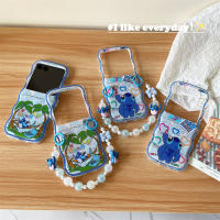 เคสสำหรับโมโตโรล่าคลื่น Razr 40ฝาครอบป้องกันตะเข็บการ์ตูนนิ่ม TPU หยักเป็นพิเศษพร้อมโซ่