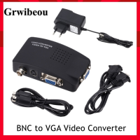 Grwibeou BNC VGA Composite S-Video to VGA Converter Video Converter VGA Output Adapter Digital Switch Box For PC Mac Camera