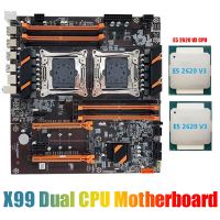 X99 Dual CPU Motherboard Support DDR4 ECC Memory Support 2011-V3 CPU Motherboard Black Durable with 2XE5 2620 V3 CPU