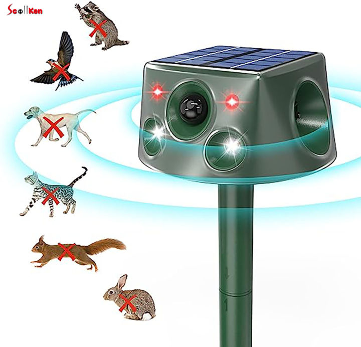 แผงโซล่า-scottk-360-สัตว์ยับยั้ง6โหมดพร้อมเซ็นเซอร์ตรวจจับการเคลื่อนไหวและสะท้อนแสงสำหรับหมาป่างู-skunk-racoon