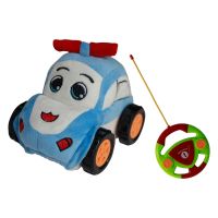 Remote Control Police Car Plush Cartoon Police Car Remote Control Car for Kids and Toddles