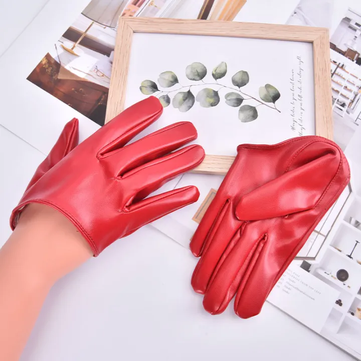 GUIN New Design Sexy Leather Gloves for Women Half Palm PU Leather Gloves Party Show Lazada PH
