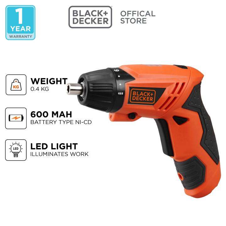 Black+Decker Cordless Screwdriver / Obeng Baterai 4.8V KC4815B1