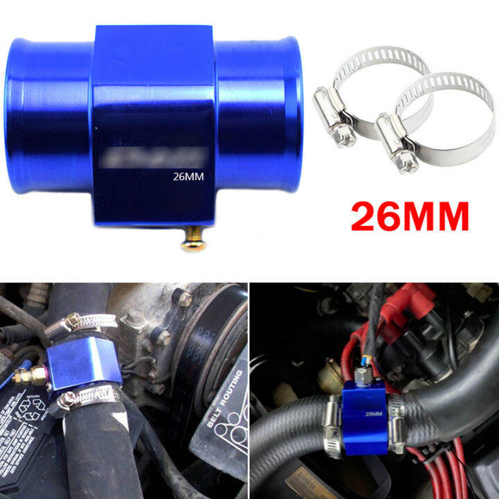 Aluminum Blue Water Temp Meter Temperature Gauge Joint Pipe Radiator