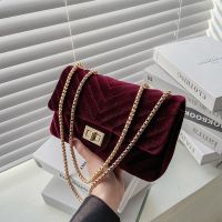 New Velvet Female Shoulder Bag Ladies Handbags Luxury Brand Designer Small Size Chain Casual Flap Crossbody Bags Quality