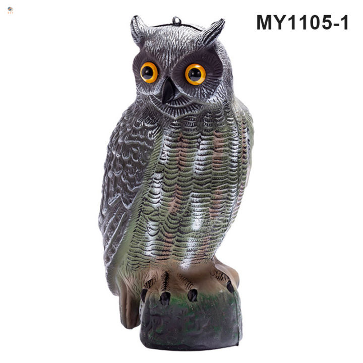 RET Bird Deterrent Owl Statue Decorative Bird Scarecrow Pest Control