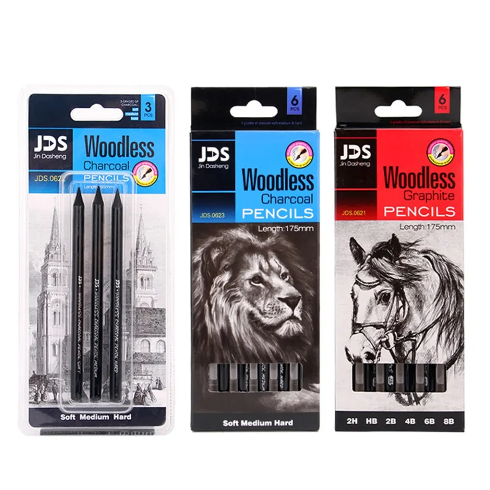 6pcs Charcoal Pencil Pencils For Sketching Drawing Professional