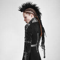 PUNKRAVE Punk Heavy Music Festival Mohican Headwear Gothic Environmental Wool Pure Manual Suture Performance Headwear Accessory