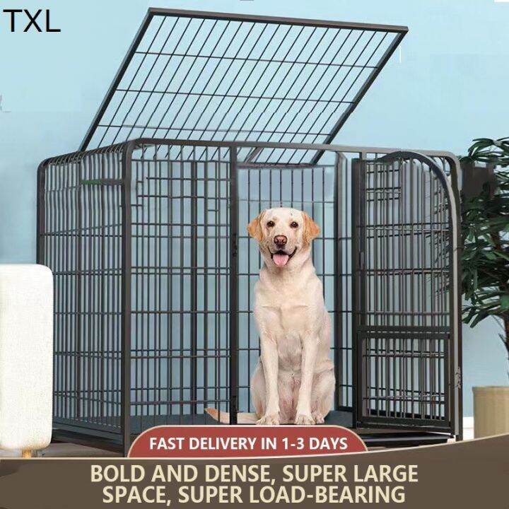 TXL Dog Cage with Poop Tray Heavy Duty Pet Collapsible Cage Foldable ...