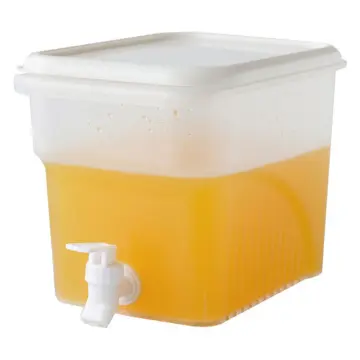 Large-capacity glass jar with faucet can be put in the refrigerator, sealed  cold water bucket, summer lemonade container