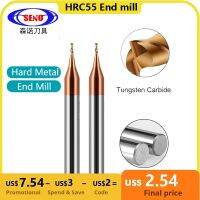 SENO HRC55 ดอกเอ็นมิลไมโครคาร์ไบด์ 2 ร่อง 0.2-0.9 มม. TiAIN Micro Flat 4mm Shank Milling Cutter Mirco Carbide CNC Engraving Bit