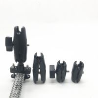 ❏℡ Motorcycle Ballhead Double Socket Arm Handlebar Rail Rods U-Bolt Clamp Mounting Base for Gopro GPS work